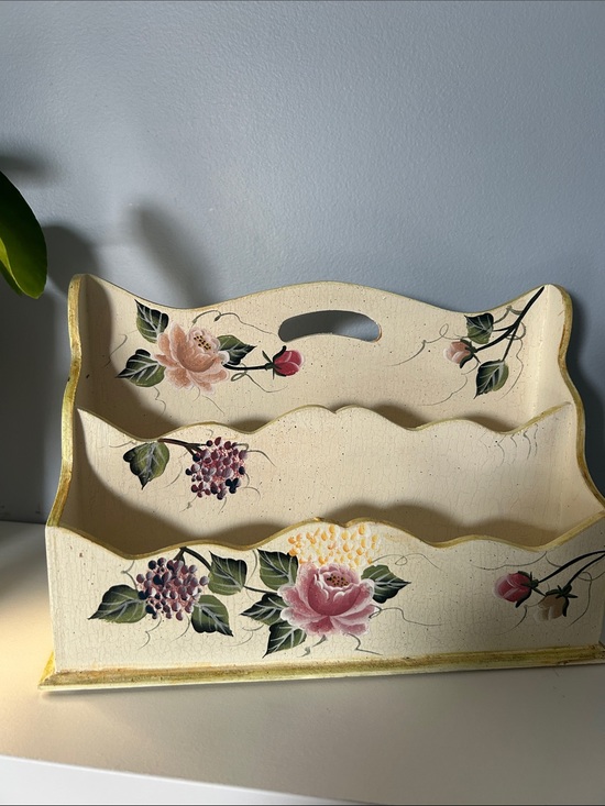 Other - Vintage Style Wooden Letter Holder & Mall Organizer Shabby Chic Cottage Decor